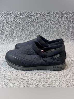 L.L.Bean Womens Ultralight Prima Loft Waterproof Slip On in Black Size 8 Black